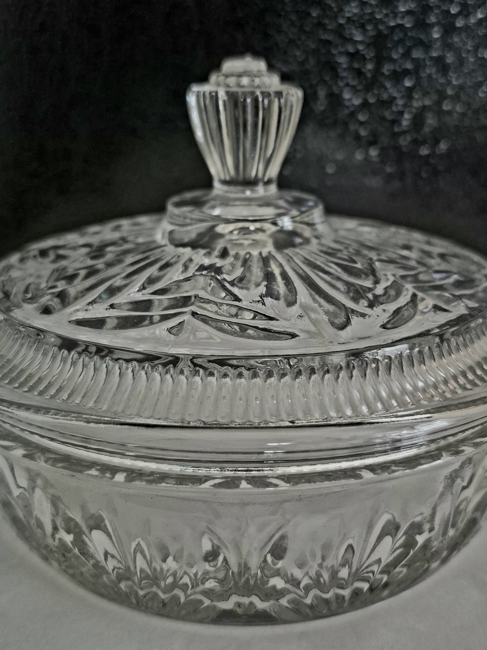 Avon Vintage Avon Pressed Glass Covered Candy Dish Vintage Pressed Glass Covered